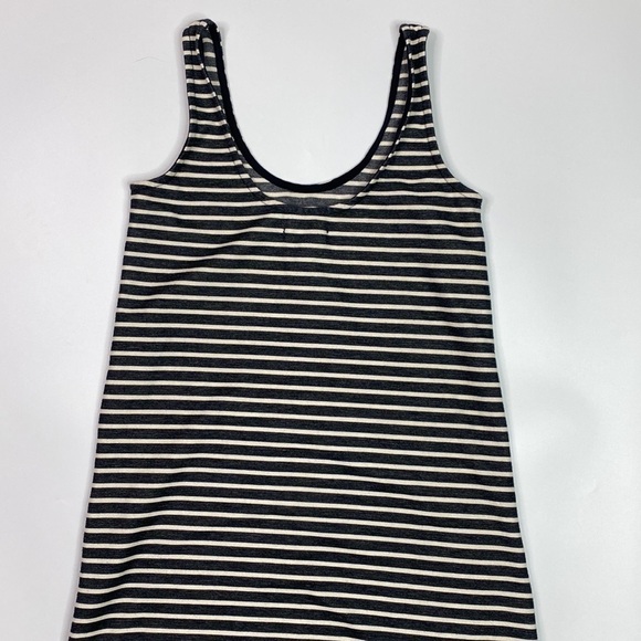 Madewell Black Cream Striped Overall Jumper Dress Size XS - Picture 5 of 9